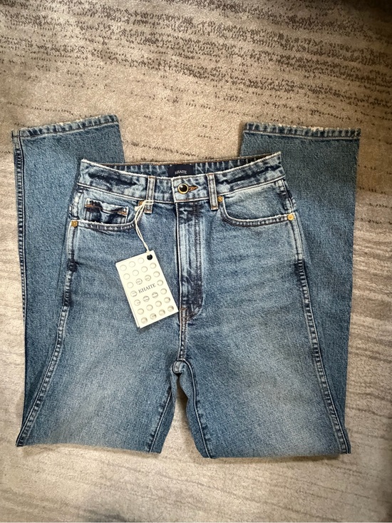 KHAITE Denim - KHAITE Light Blue High-Rise Cropped Jeans
